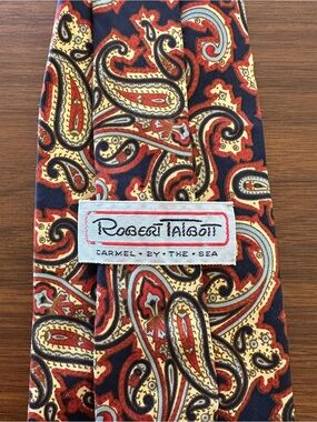 Robert Talbott Navy, Red & Gold Paisley Silk Tie
